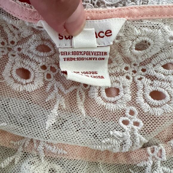 Sundance Womens Short Sleeve Lace Striped Pullover Top Shirt XS - Picture 6 of 8